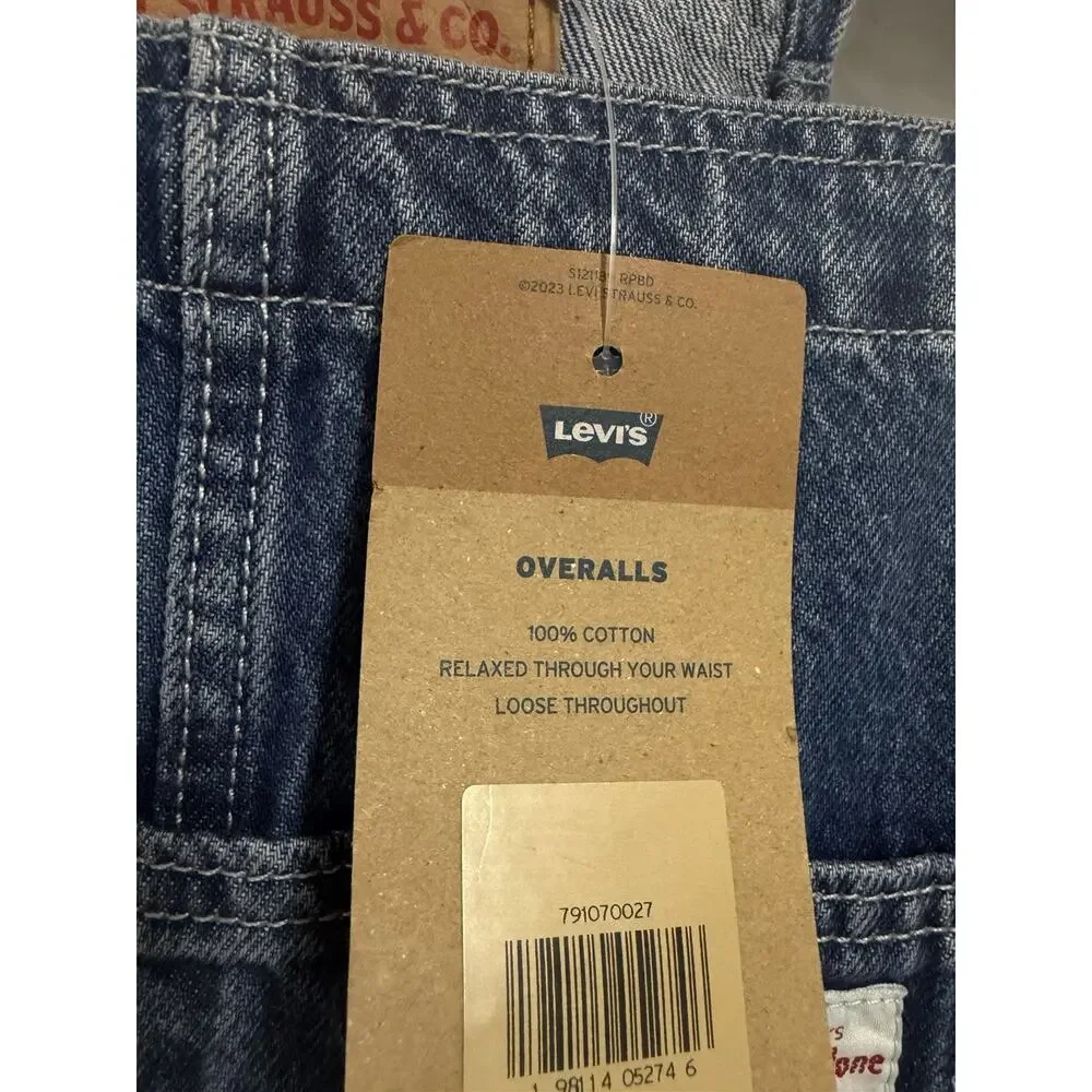 NWT Levi’s Overalls Men’s XL Relaxed Loose Pockets Medium Wash Denim